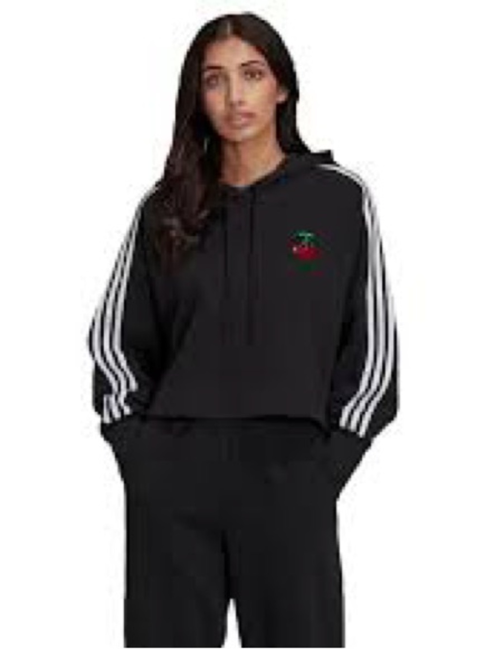 adidas x HER Studio London Black Cropped Cherry Hoodie